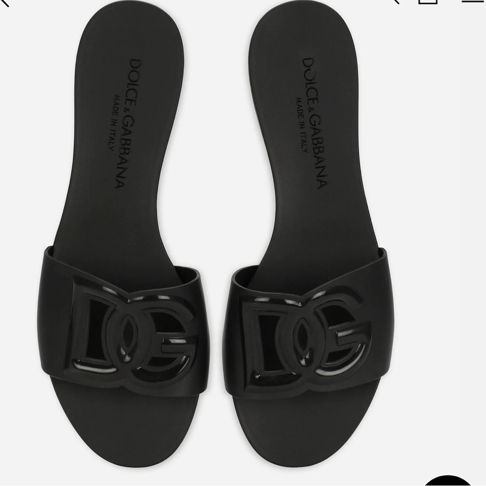 Dolce & Gabbana Black Slide Sandals